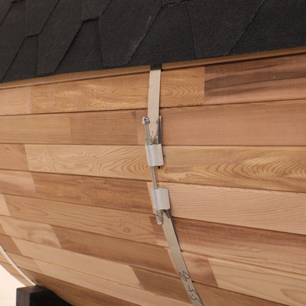 Blisspod | Prague | Canadian Red Cedar Outdoor Steam Barell Sauna | Full Glass Back
