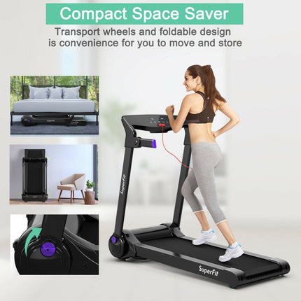 3HP Electric Folding Treadmill with Bluetooth Speaker