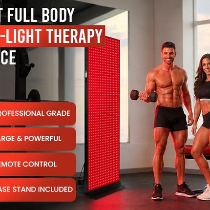 EXESAS     1216 LED, 6080W Dual-Chip, Red Light Therapy Device for Full Body, 4-Wavelengths Infrared LED Panel for Skin, Weight, Pain, Wellness