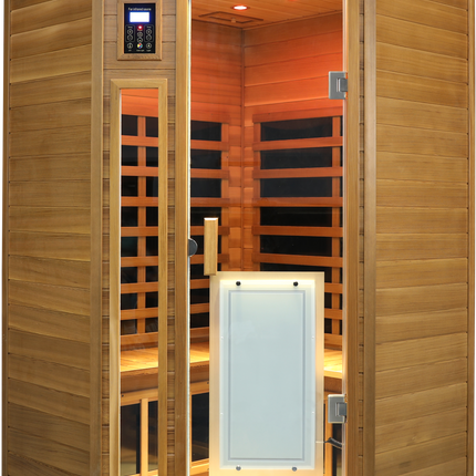 Low EMF Two person Far-infrared Red cedar Deluxe indoor pentagonal sauna room