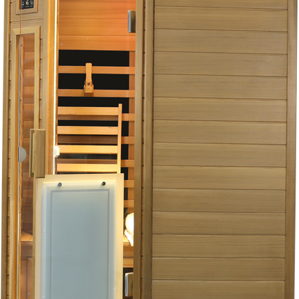 Low EMF Two person Far-infrared Red cedar Deluxe indoor pentagonal sauna room