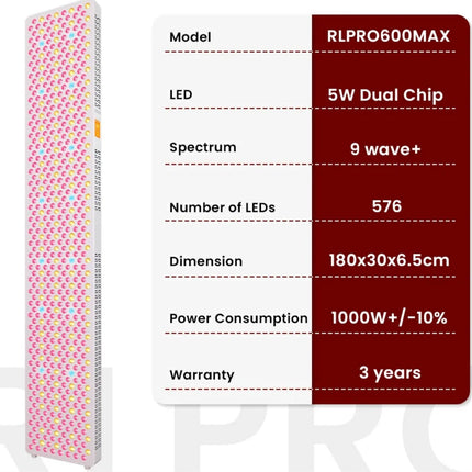 VitalGlow Pulse Full Body Red Light Therapy Panel | 576 LED Recovery & Performance System
