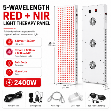 Red Light Therapy & Near Infrared Light Therapy Panel, Full Body, 2400W