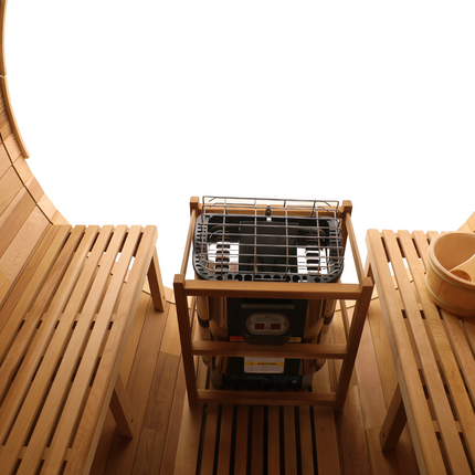 Blisspod | Prague | Canadian Red Cedar Outdoor Steam Barell Sauna | Full Glass Back