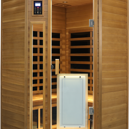 Low EMF Two person Far-infrared Red cedar Deluxe indoor pentagonal sauna room
