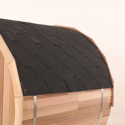 Blisspod | Prague | Canadian Red Cedar Outdoor Steam Barell Sauna | Full Glass Back