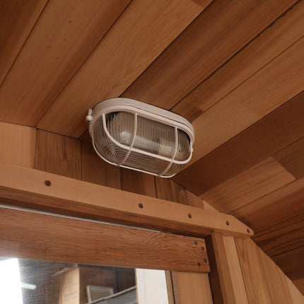 Blisspod | Prague | Canadian Red Cedar Outdoor Steam Barell Sauna | Full Glass Back