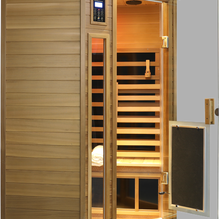 Low EMF Two person Far-infrared Red cedar Deluxe indoor pentagonal sauna room