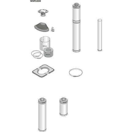 Harvia Steel Chimney WHP1500M Black