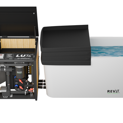 RevX Acrylic X Tub Cold Plunge + LUX High Performance Chiller and Filtration System